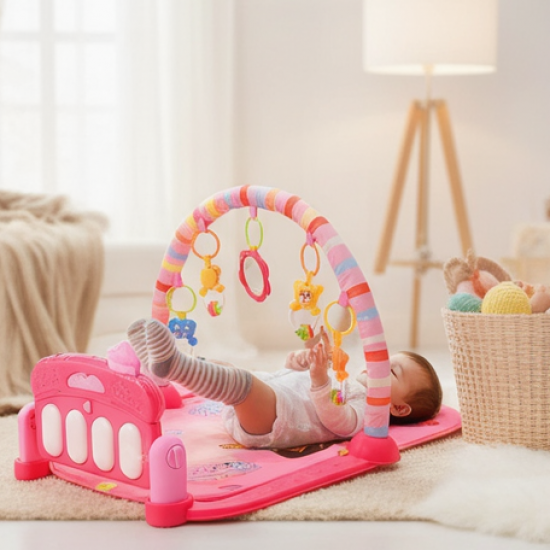 2in1 Baby Kick and Play Piano Gym Mat & Fitness Rack (1 Set)