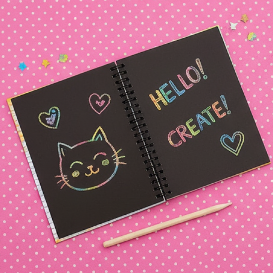 Crafts Rainbow Art Scratch Paper Book (10 Pages, Pack of 1)