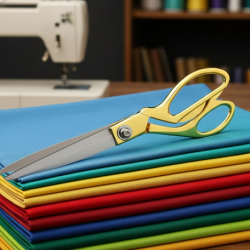 Gold Plated Professional Cloth Cutting Scissor