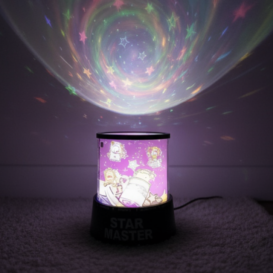 LED Projector Night Light – 3 Battery Lamps with Rotating Music, Ideal for Kids & Home Decor (1 Pc, Battery Not Included)