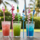 Reusable Plastic Straws (12 pcs Set / Mix Design)