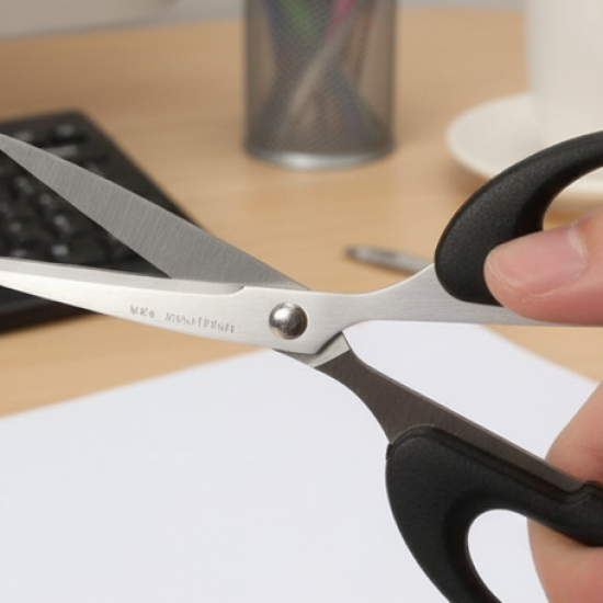 Stainless Steel Scissors with Plastic handle grip 160mm (1Pc Only)