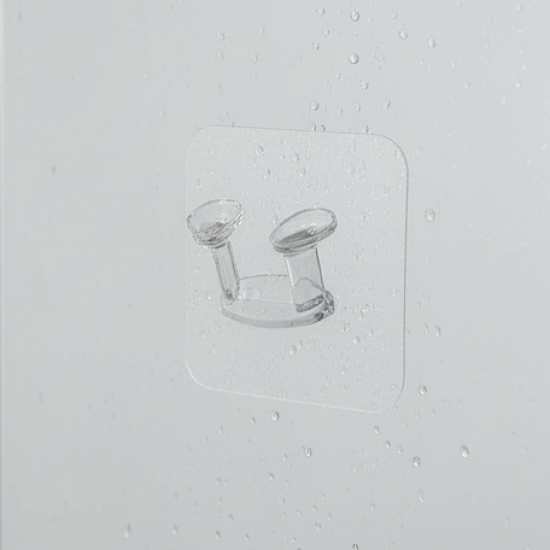 Transparent Self-Adhesive Wall Hook – Drill-Free, Waterproof & Oil-Proof for Toothbrush, Socket (1 Pc)