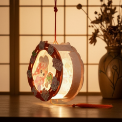 DIY Handmade Cartoon Paper Lanterns – Antique Hollow-Out LED Projection for Festival Decor