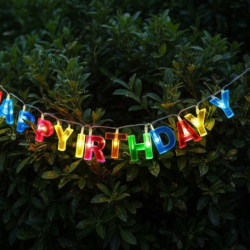 Decoratives Plastic Happy Birthday 13 LED Letter Battery Operated String Lights, Outdoor String Lights (Multicolour)