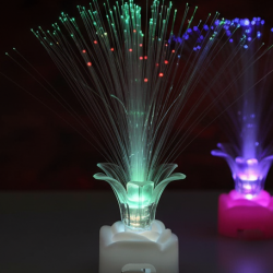 Multi-Color LED Fiber Optic Flower Night Lamps (Mix Color / 3 Pc)