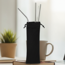 Reusable Stainless Steel Straws with Case for Drinking (4 Pc, Eco-Friendly)