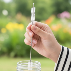 Stainless Steel Straw Cleaning Brush Drinking Pipe (20 Cm / 1 Pc)