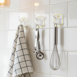 TRANSPARENT ADHESIVE WALL HOOK (6 PCS SET)