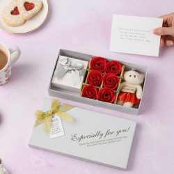 Valentine Day Gift Set Scented Rose Flowers Pack with Teddy